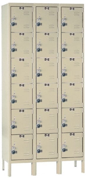 Hallowell - 18 Door, 6 Tier, Ready-Built Wardrobe & Box Lockers - All Tool & Supply