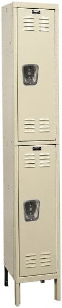 Hallowell - 2 Door, 2 Tier, Galvanite Corrosion Resistant Wardrobe & Box Lockers - All Tool & Supply