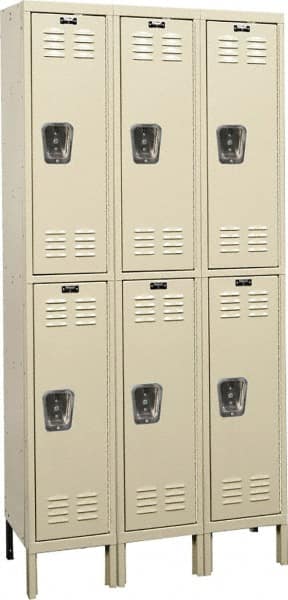 Hallowell - 6 Door, 2 Tier, Galvanite Corrosion Resistant Wardrobe & Box Lockers - All Tool & Supply