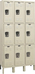 Hallowell - 9 Door, 3 Tier, Galvanite Corrosion Resistant Wardrobe & Box Lockers - All Tool & Supply