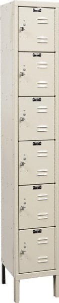 Hallowell - 6 Door, 6 Tier, Galvanite Corrosion Resistant Wardrobe & Box Lockers - All Tool & Supply