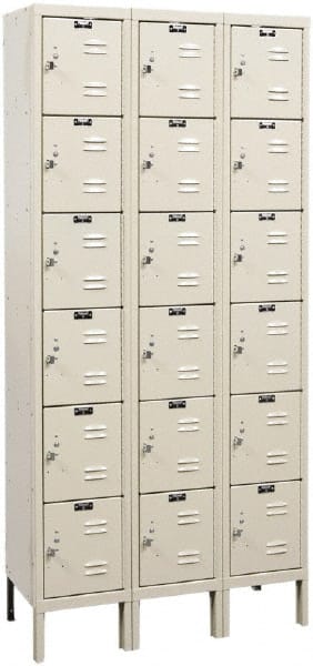 Hallowell - 18 Door, 6 Tier, Galvanite Corrosion Resistant Wardrobe & Box Lockers - All Tool & Supply