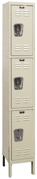 Hallowell - 3 Door, 3 Tier, Galvanite Corrosion Resistant Wardrobe & Box Lockers - All Tool & Supply