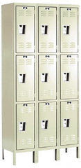 Hallowell - 9 Door, 3 Tier, Galvanite Corrosion Resistant Wardrobe & Box Lockers - All Tool & Supply