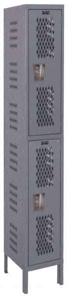 Hallowell - 2 Door, 2 Tier, Heavy-Duty Ventilated Wardrobe & Box Lockers - All Tool & Supply