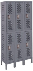 Hallowell - 6 Door, 2 Tier, Heavy-Duty Ventilated Wardrobe & Box Lockers - All Tool & Supply