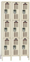 Hallowell - 9 Door, 3 Tier, Safety-View Wardrobe Lockers - All Tool & Supply