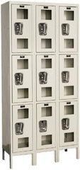 Hallowell - 9 Door, 3 Tier, Safety-View Wardrobe Lockers - All Tool & Supply