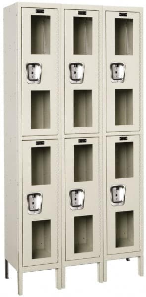 Hallowell - 6 Door, 2 Tier, Safety-View Wardrobe Lockers - All Tool & Supply