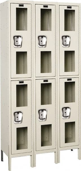 Hallowell - 6 Door, 2 Tier, Safety-View Wardrobe Lockers - All Tool & Supply