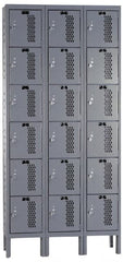 Hallowell - 18 Door, 6 Tier, Heavy-Duty Ventilated Wardrobe & Box Lockers - All Tool & Supply