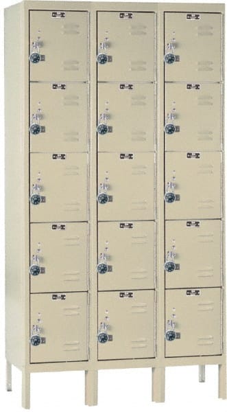 Hallowell - 15 Door, 5 Tier, Ready-Built Wardrobe & Box Lockers - All Tool & Supply