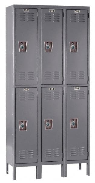 Hallowell - 6 Door, 2 Tier, Ready-Built Wardrobe & Box Lockers - All Tool & Supply