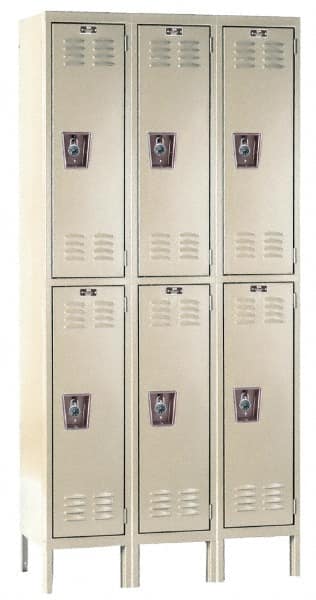 Hallowell - 6 Door, 2 Tier, Ready-Built Wardrobe & Box Lockers - All Tool & Supply