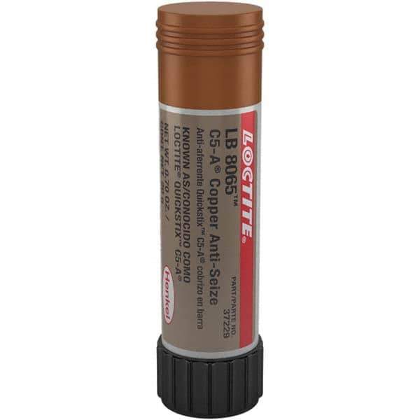 Loctite - 20 Gram Stick High Temperature Anti-Seize Lubricant - Copper, -20 to 1,800°F, Copper Colored, Water Resistant - All Tool & Supply