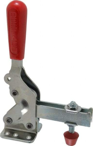 De-Sta-Co - 1,000 Lb Holding Capacity, Vertical Handle, Manual Hold Down Toggle Clamp - 64° Handle Movement, 76° Bar Opening, U-Bar, Flanged Base, Electro-Plated Zinc, Carbon Steel - All Tool & Supply