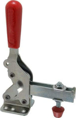 De-Sta-Co - 1,000 Lb Holding Capacity, Vertical Handle, Manual Hold Down Toggle Clamp - 64° Handle Movement, 76° Bar Opening, U-Bar, Flanged Base, Electro-Plated Zinc, Carbon Steel - All Tool & Supply