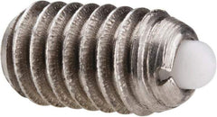 Gibraltar - 5/16-18, 9/16" Thread Length, 1/12" Plunger Projection, Stainless Steel Threaded Spring Plunger - 0.135" Max Plunger Diam, 0.562" Plunger Length, 3.7 Lb Init End Force, 15.5 Lb Final End Force - All Tool & Supply