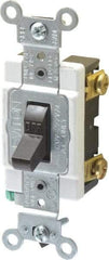 Leviton - 1 Pole, 120 to 277 VAC, 15 Amp, Commercial Grade, Toggle, Wall and Dimmer Light Switch - 1.31 Inch Wide x 4.06 Inch High - All Tool & Supply