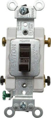 Leviton - 2 Pole, 120 to 277 VAC, 20 Amp, Commercial Grade, Toggle, Wall and Dimmer Light Switch - 1.31 Inch Wide x 4.06 Inch High - All Tool & Supply