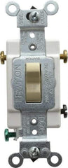 Leviton - 3 Pole, 120 to 277 VAC, 20 Amp, Commercial Grade, Toggle, Wall and Dimmer Light Switch - 1.31 Inch Wide x 4.06 Inch High - All Tool & Supply