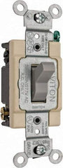 Leviton - 4 Pole, 120 to 277 VAC, 20 Amp, Commercial Grade, Toggle, Wall and Dimmer Light Switch - 1.31 Inch Wide x 4.06 Inch High - All Tool & Supply