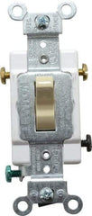 Leviton - 3 Pole, 120 to 277 VAC, 15 Amp, Commercial Grade, Toggle, Wall and Dimmer Light Switch - 1.31 Inch Wide x 4.06 Inch High - All Tool & Supply