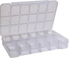 Akro-Mils - 9-1/2" Wide x 14-3/8" High x 2-1/2" Deep, Small Parts Storage Case - Clarified Polypropylene Frame, 3 to 18 Compartments, 2-7/8" Wide x 2-3/8 to 14" High x 2" Deep Bin - All Tool & Supply