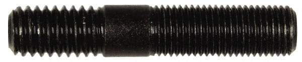 Dorman - 3/8-24 Long Thread, 3/8-16 Short Thread, 2" OAL Unequal Double Threaded Stud - Steel, Black Oxide Finish, 1" Long Thread Length, 5/8" Short Thread Length - All Tool & Supply