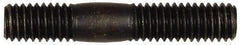 Dorman - 3/8-16 2-1/8" OAL Unequal Double Threaded Stud - Steel, Black Oxide Finish, 1" Long Thread Length, 5/8" Short Thread Length - All Tool & Supply