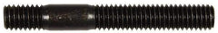 Dorman - 7/16-20 Long Thread, 7/16-14 Short Thread, 3-1/4" OAL Unequal Double Threaded Stud - Steel, Black Oxide Finish, 1-7/8" Long Thread Length, 5/8" Short Thread Length - All Tool & Supply