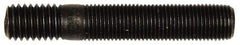 Dorman - 1/2-20 Long Thread, 1/2-13 Short Thread, 3" OAL Unequal Double Threaded Stud - Steel, Black Oxide Finish, 2" Long Thread Length, 3/4" Short Thread Length - All Tool & Supply