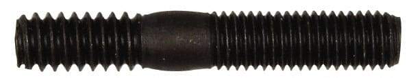 Dorman - 1/4-28 Long Thread, 1/4-20 Short Thread, 1-1/2" OAL Unequal Double Threaded Stud - Steel, Black Oxide Finish, 3/4" Long Thread Length, 1/2" Short Thread Length - All Tool & Supply