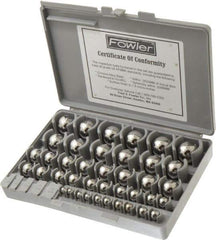 Fowler - to 1 to 25mm Diameter, Chrome Steel, Gage Ball Set - 0.0025 mm Tolerance, Grade 24 Accuracy, 63 RC Hardness, 25 Pairs - All Tool & Supply