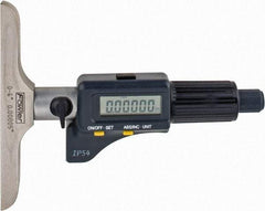 Fowler - 0 to 150mm Range, 4" Base Length, 6 Rods, Friction Thimble, Electronic Depth Micrometer - IP54, 0.00005" Resolution, 0.176" Rod Diam, 357 Battery, Data Output - All Tool & Supply