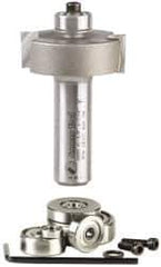 Amana Tool - 1-3/8" Cut Diam, 1/2" Length of Cut, 2 Flute Profiling Edge Profile Router Bit - Carbide-Tipped, 1/2" Shank Diam, 2-3/8" OAL, Uncoated - All Tool & Supply