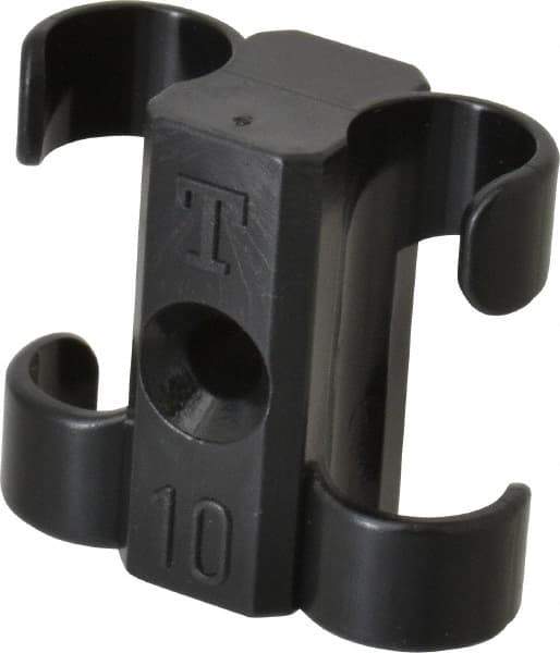 Midwest Control - 3/8 to 1/2 Hose OD, Multitube Holder - Black, 2 Slots, 1.1" OAL, 0.16" Mounting Hole, For Use With Tubes, Wires, Hose & Pipe - All Tool & Supply