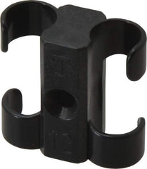 Midwest Control - 1/2 to 5/8 Hose OD, Multitube Holder - Black, 2 Slots, 1.33" OAL, 0.17" Mounting Hole, For Use With Tubes, Wires, Hose & Pipe - All Tool & Supply