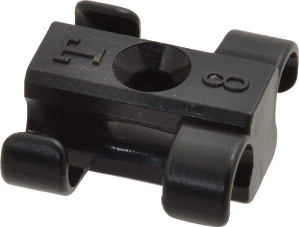 Midwest Control - 5/16 to 3/8 Hose OD, Multitube Holder - Black, 2 Slots, 0.96" OAL, 0.16" Mounting Hole, For Use With Tubes, Wires, Hose & Pipe - All Tool & Supply