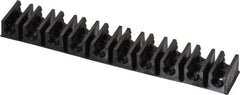 Midwest Control - 5/32 Hose OD, Multitube Holder - Black, 10 Slots, 4" OAL, 1/8" Mounting Hole, For Use With Plastic Tubing, Hose & Wire - All Tool & Supply