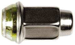 Dorman - 1/2-20 Stainless Finish Capped Wheel Nut - 3/4" Hex, 1-5/8" OAL, 60° Seat Angle - All Tool & Supply