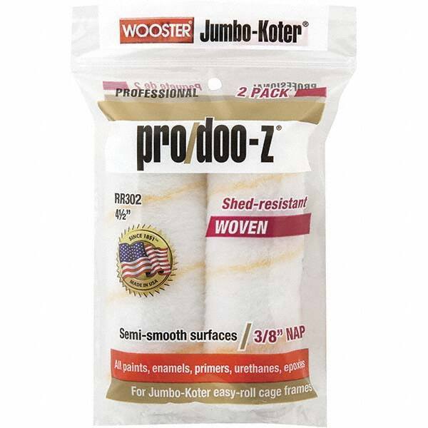 Wooster Brush - 3/8" Nap, 4-1/2" Wide Paint General Purpose Roller Cover - Smooth Texture, Fabric - All Tool & Supply