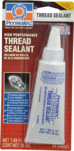 Permatex - 50 mL Tube, White, Paste High Strength Threadlocker - Series 565 - All Tool & Supply