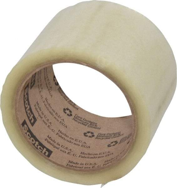 3M - 3" x 55 Yd Clear Rubber Adhesive Sealing Tape - Polypropylene Film Backing, 1.9 mil Thick, 44 Lb Tensile Strength, Series 371 - All Tool & Supply