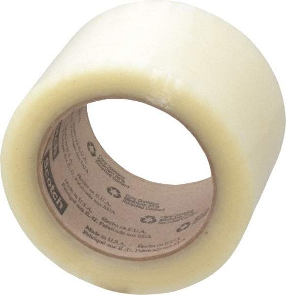3M - 3" x 110 Yd Clear Rubber Adhesive Sealing Tape - Polypropylene Film Backing, 1.9 mil Thick, 44 Lb Tensile Strength, Series 371 - All Tool & Supply
