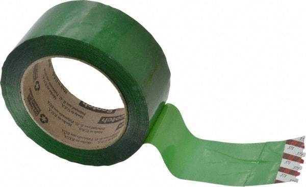 3M - 2" x 110 Yd Green Rubber Adhesive Sealing Tape - Polypropylene Film Backing, 1.9 mil Thick, 44 Lb Tensile Strength, Series 371 - All Tool & Supply