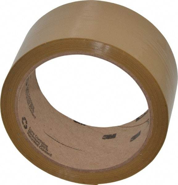 3M - 2" x 55 Yd Natural (Color) Rubber Adhesive Sealing Tape - Polypropylene Film Backing, 1.9 mil Thick, 44 Lb Tensile Strength, Series 371 - All Tool & Supply