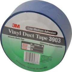 3M - 2" x 50 Yds Blue Duct Tape - 6.5 mil, Rubber Adhesive, Vinyl Backing, 12.6 Lb/ln Tensile Strength, 200°F Max, Series 3903 - All Tool & Supply