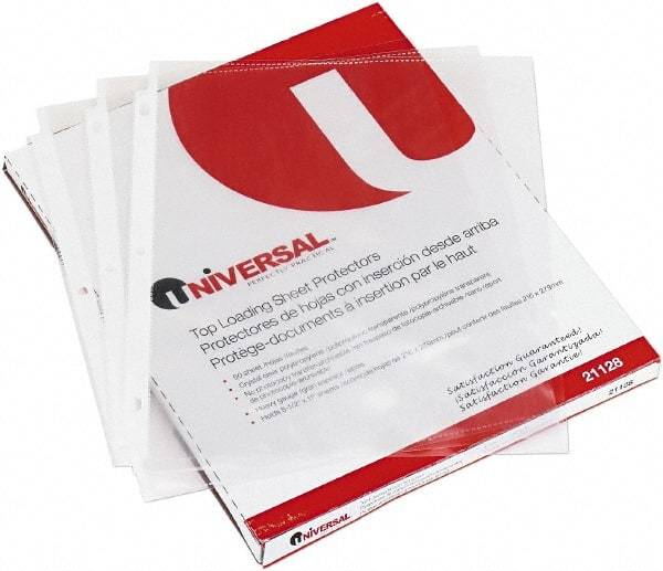 UNIVERSAL - 50 Piece Clear Sheet Protectors-Ring Binder - 11" High x 8-1/2" Wide - All Tool & Supply