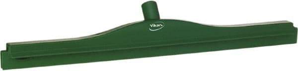 Vikan - 24" Rubber Blade Floor Squeegee - Double Edge, Green, Plastic Holder - All Tool & Supply